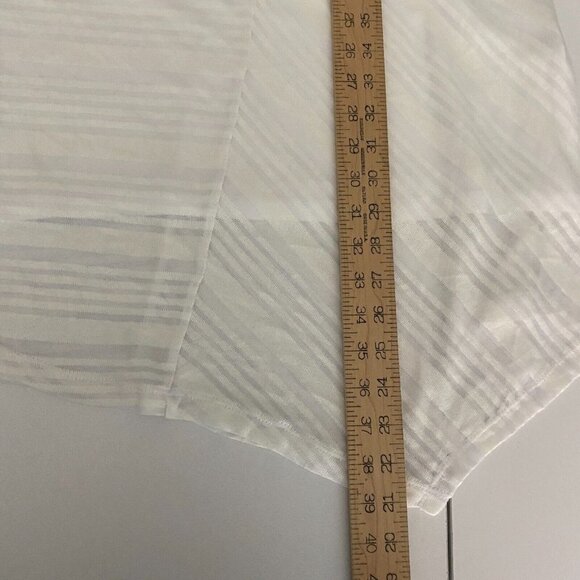 CJ Banks Tunic Shirt Size 3X White Short Sleeve Asymmetric Hem - Picture 9 of 10